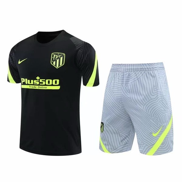 Trainingsshirt Atletico Madrid Komplett Set 2020-21 Schwarz Grau